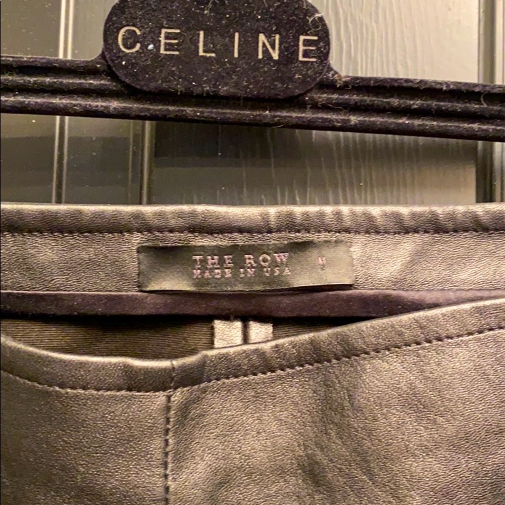 THE ROW Black Calf Skin Leather Quilted Side ZIP M